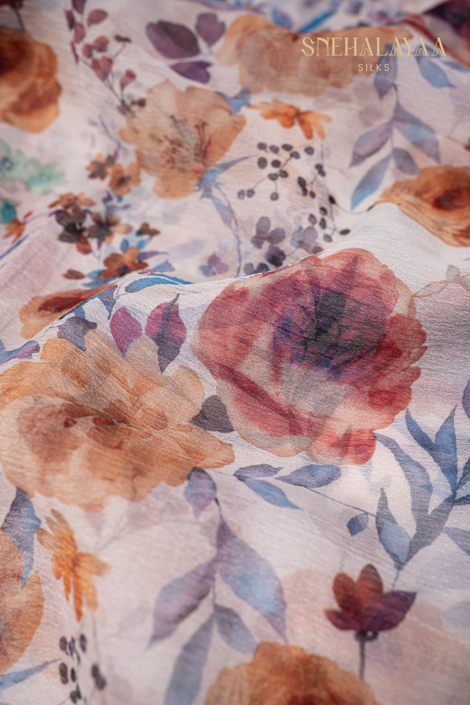 Off White Crush Saree