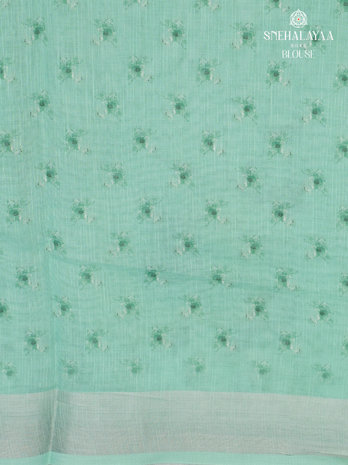 Pastel Green Printed Linen Saree