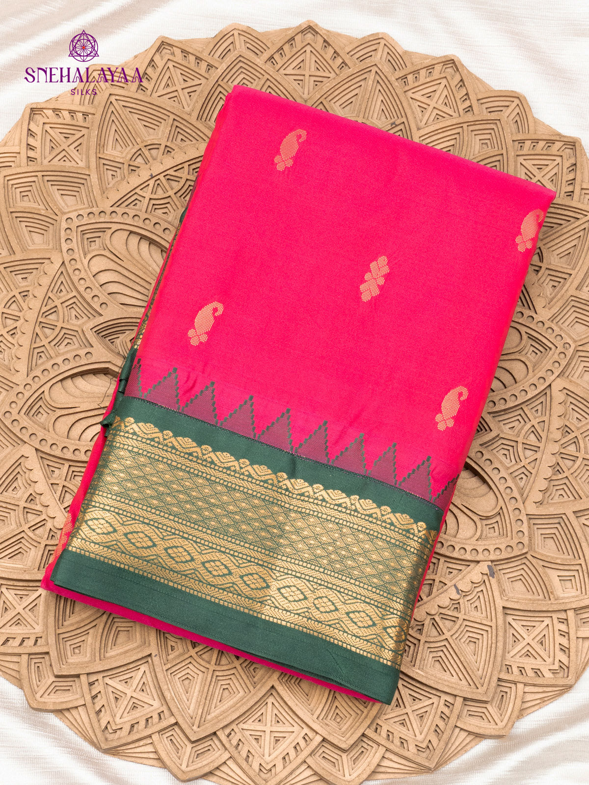 Rani Pink Gadwal Silk Saree