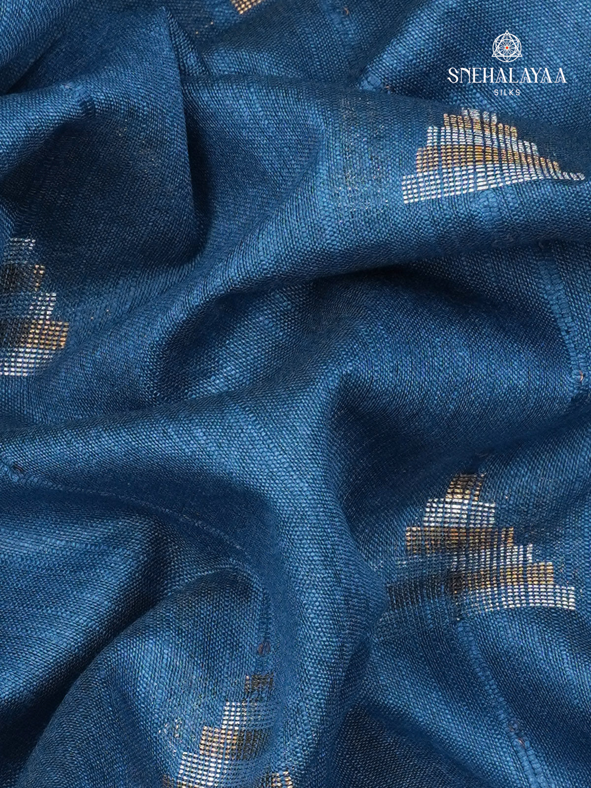 Blue Bamboo Silk Saree
