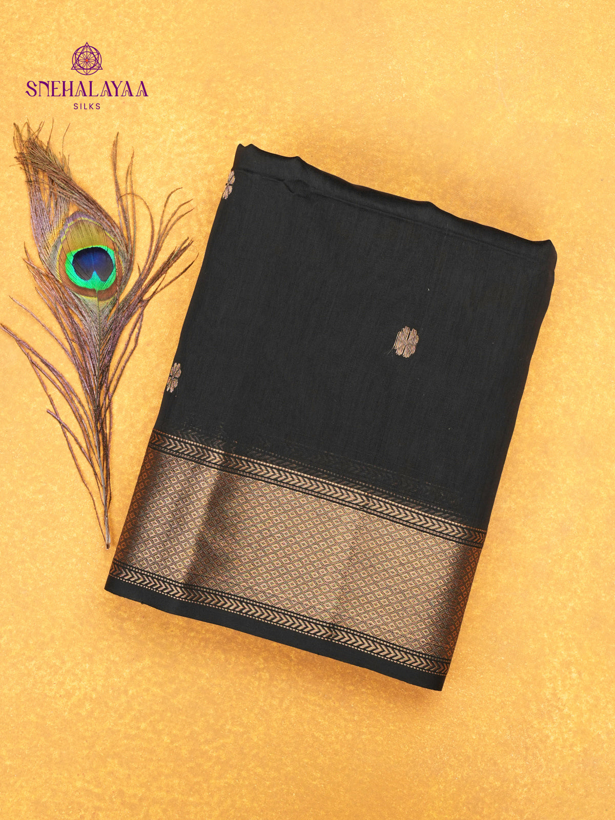 Black Maheshwari Silk Cotton Saree