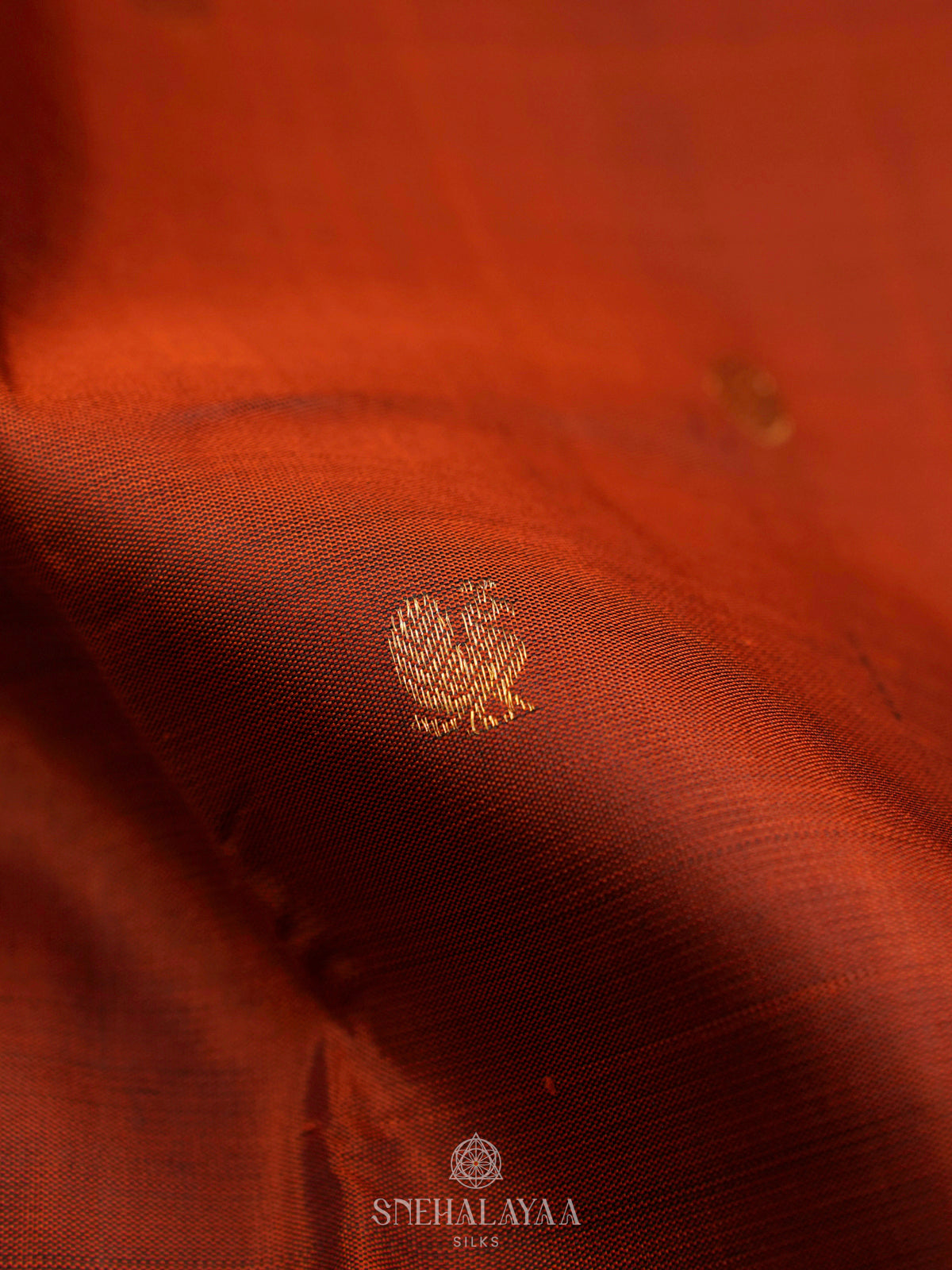 Rust Orange Kanjivaram Silk Saree