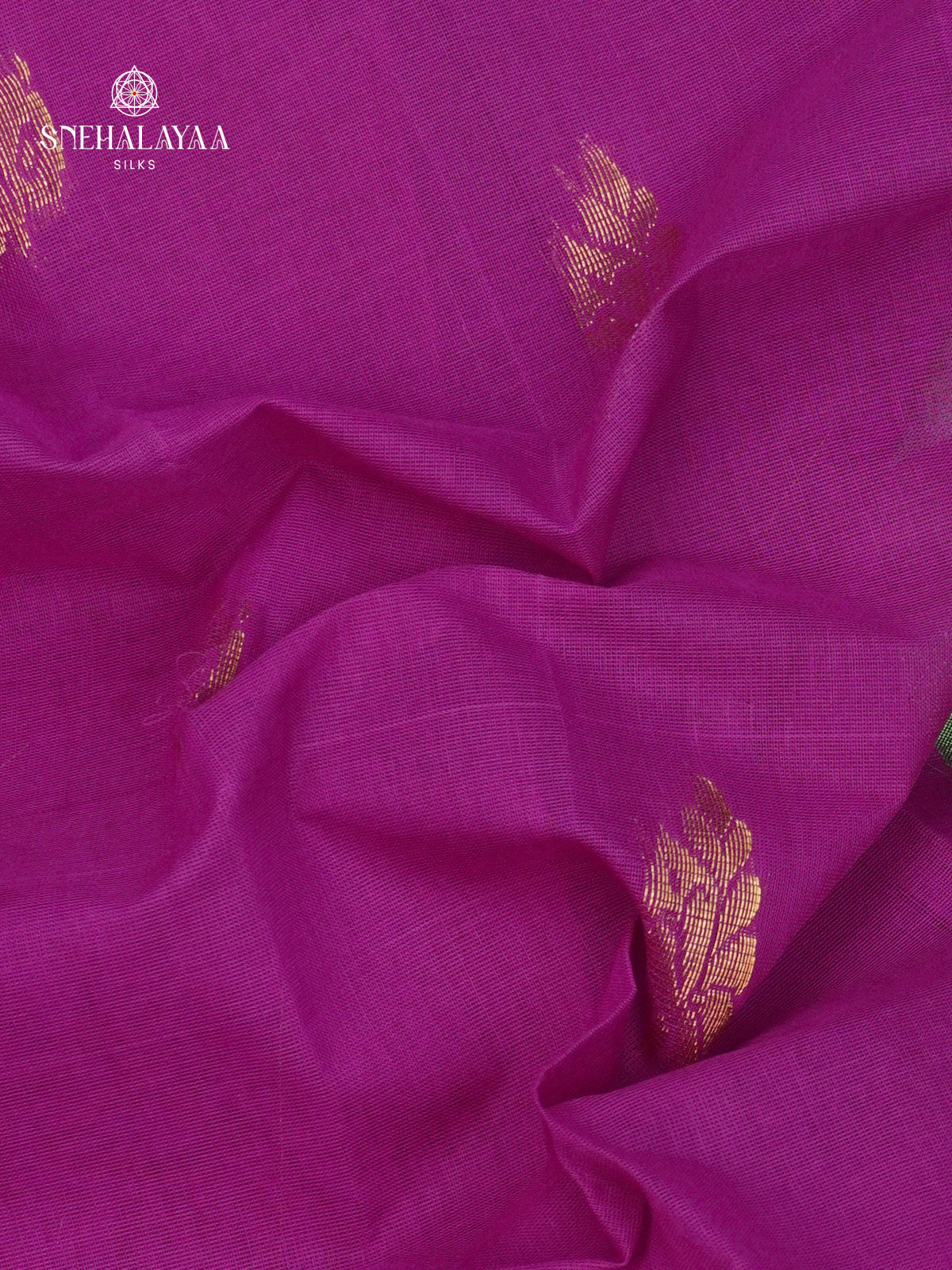 Purple Gadwal Cotton Saree Without Blouse