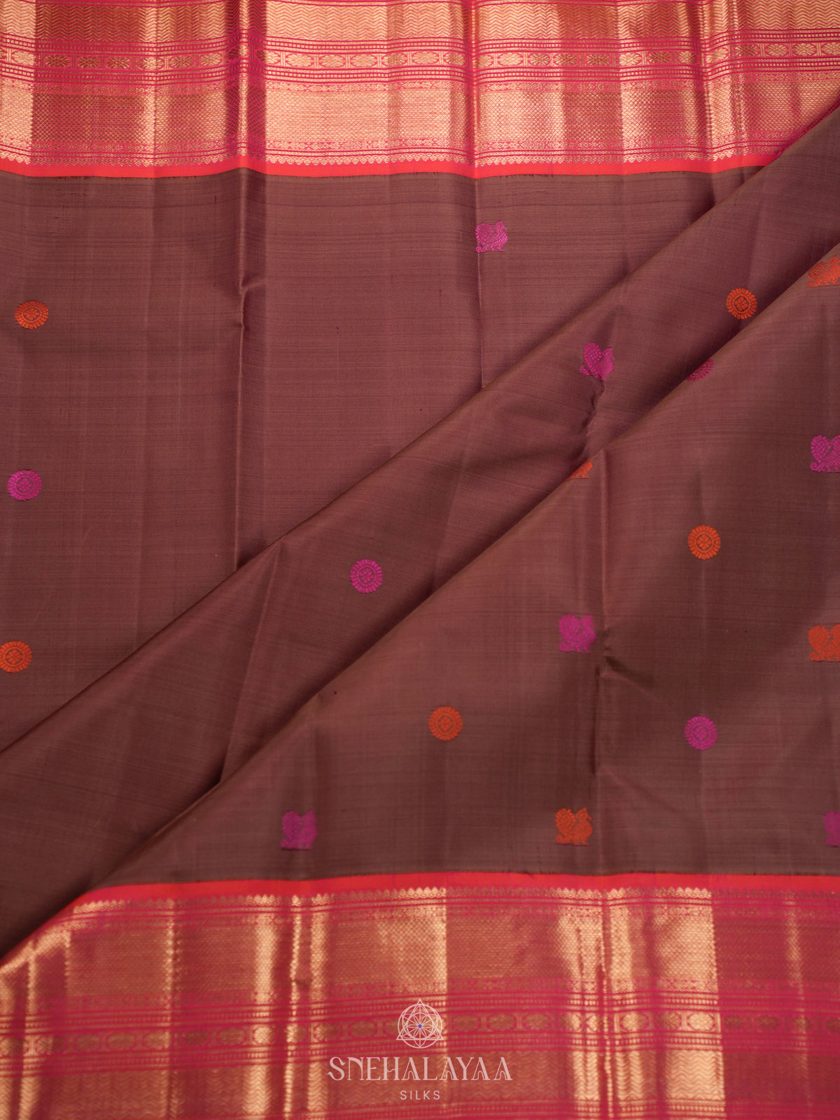 Brown Kanjivaram Silk Saree