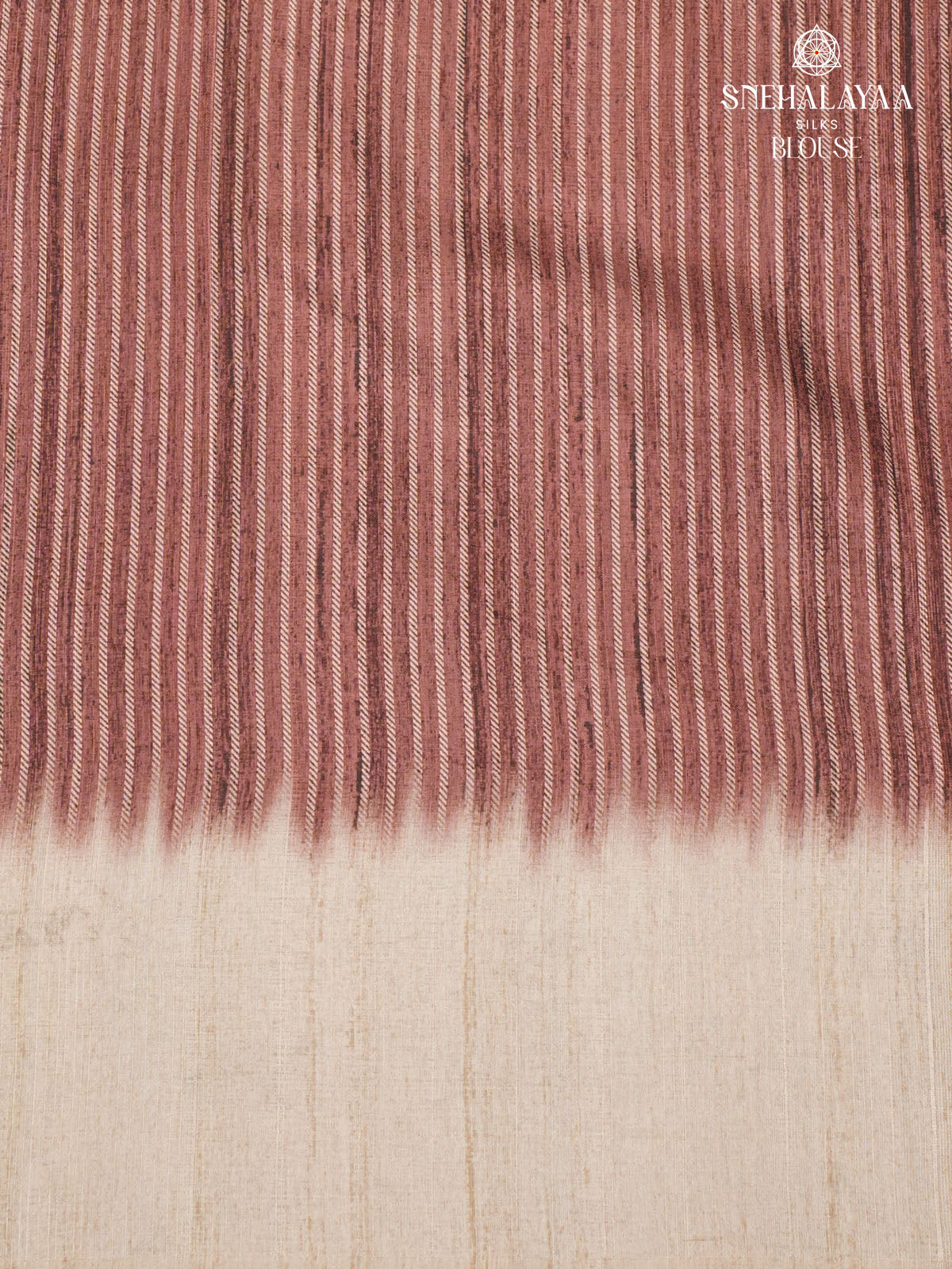 Brown Tussar Embroidery Saree