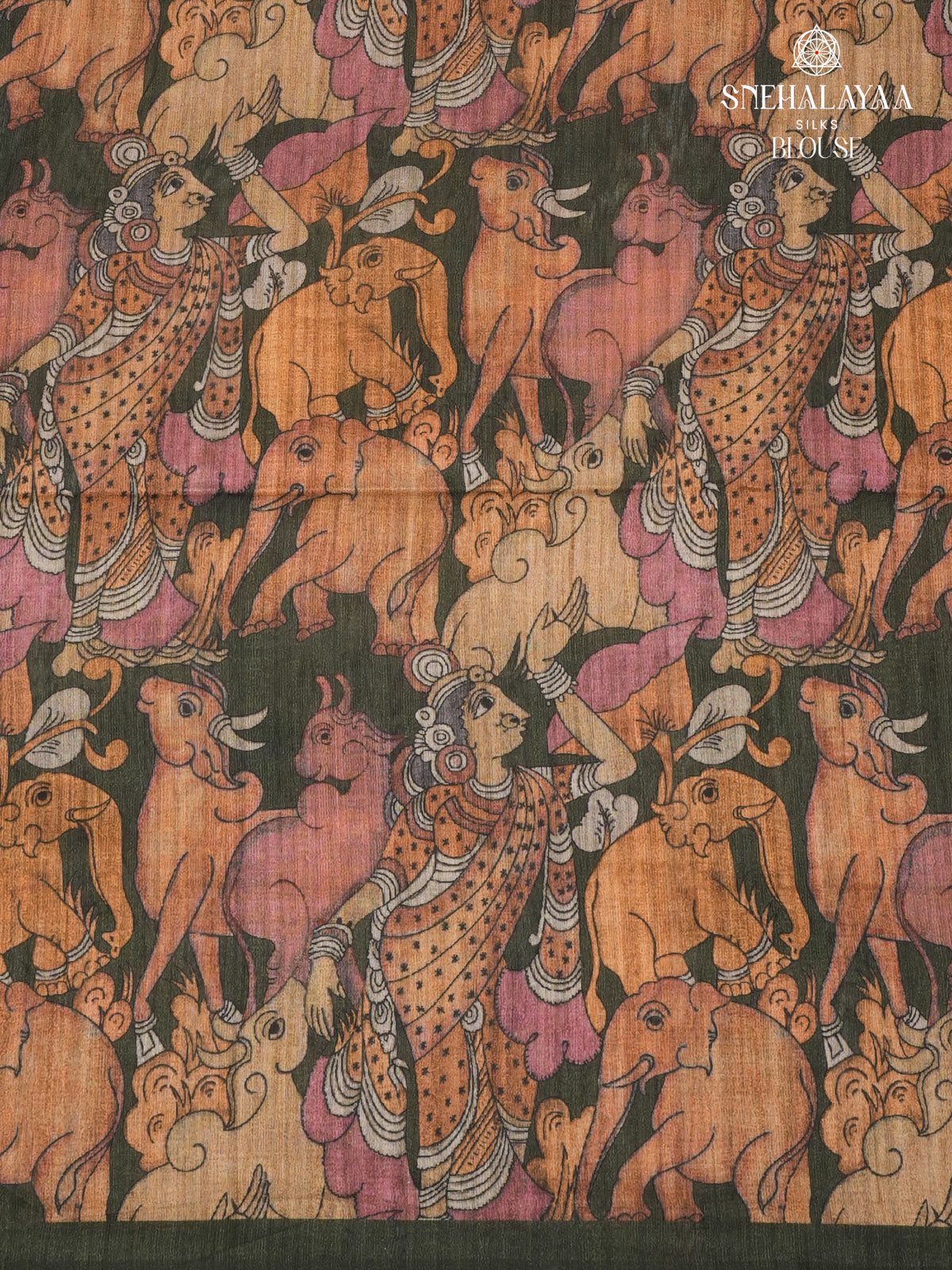 Cream Kalamkari Tussar Saree