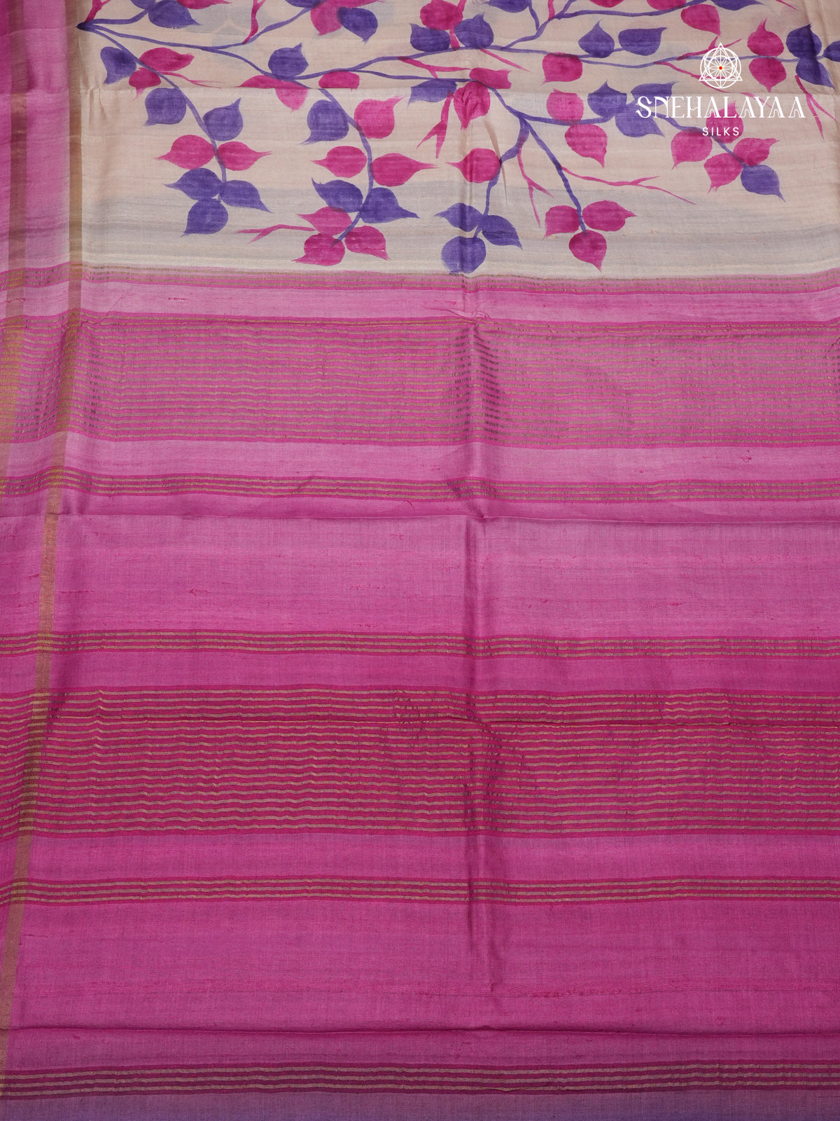 Offwhite Tussar Silk Saree