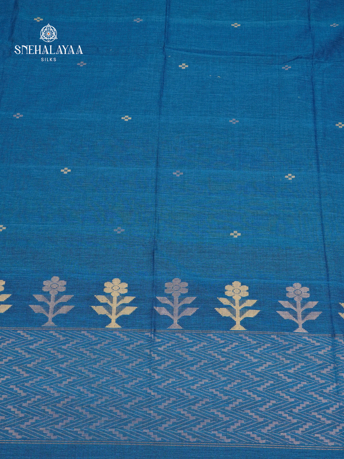 Peacock Blue Sambalpuri Cotton Saree