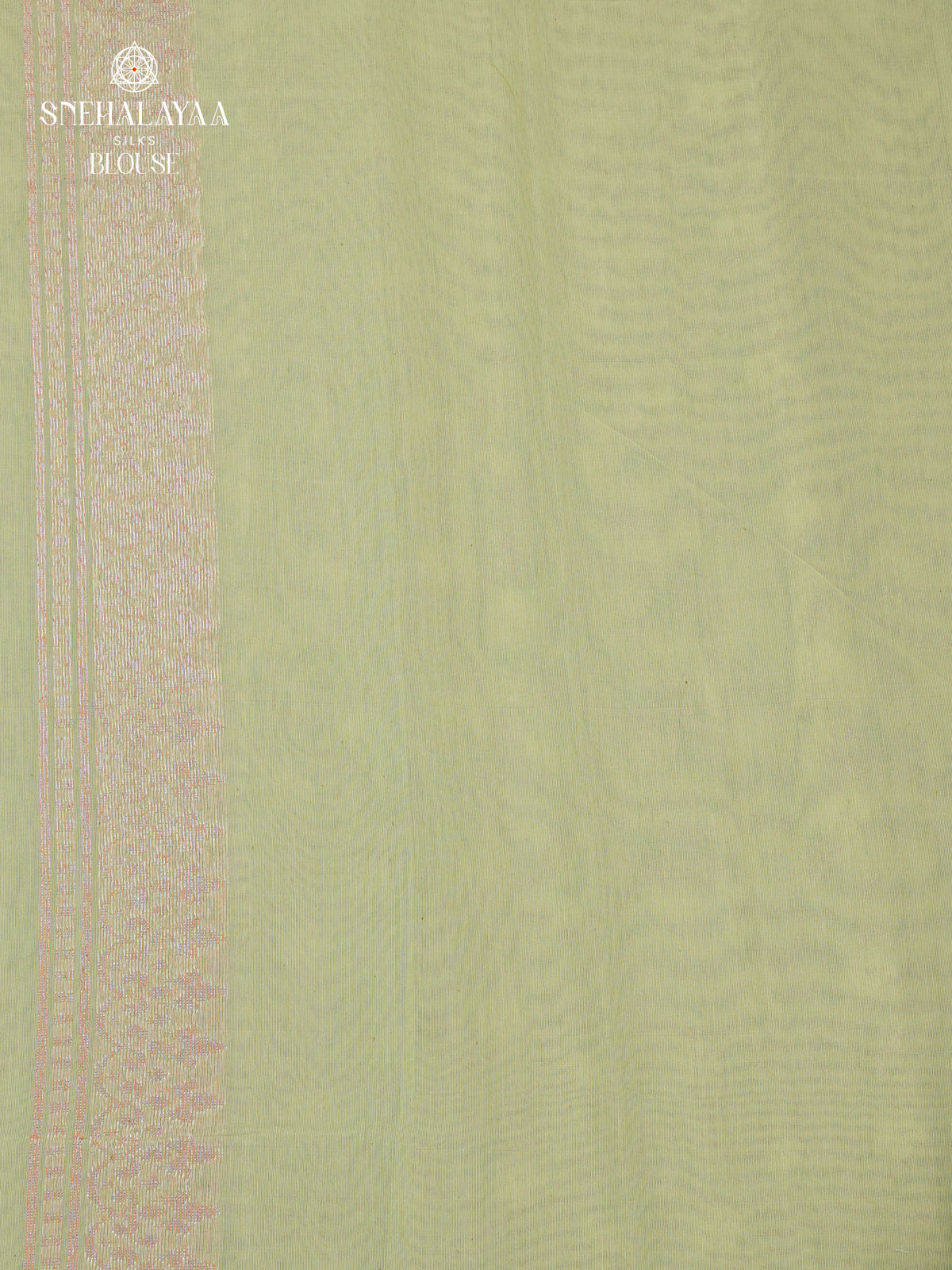 Pastel Green Chiniya Silk Saree with Silver Woven Border
