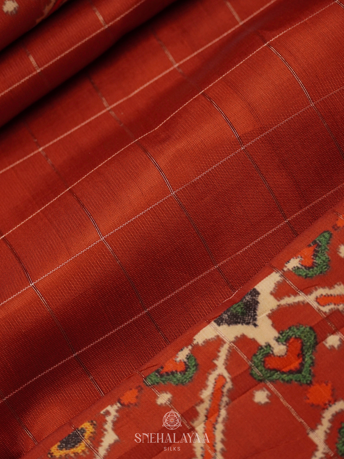 Orange Tussar Saree