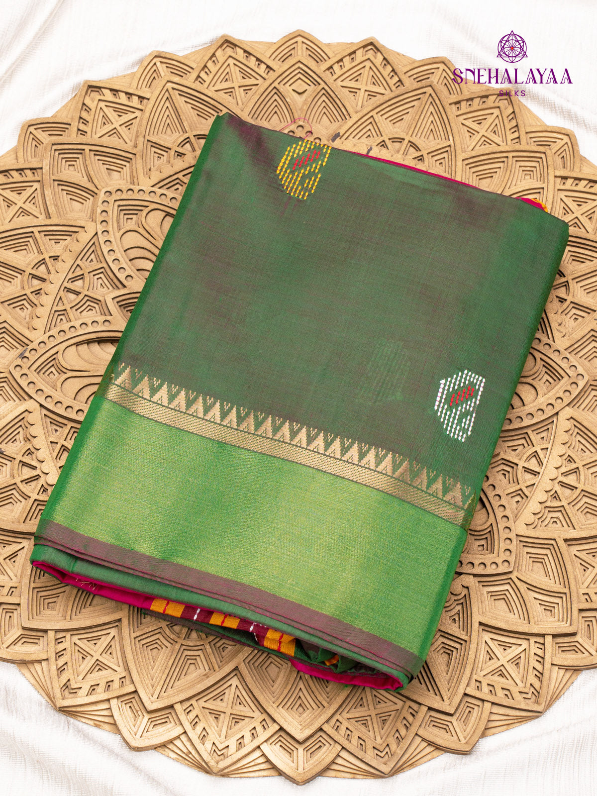 Green Katan Silk Saree