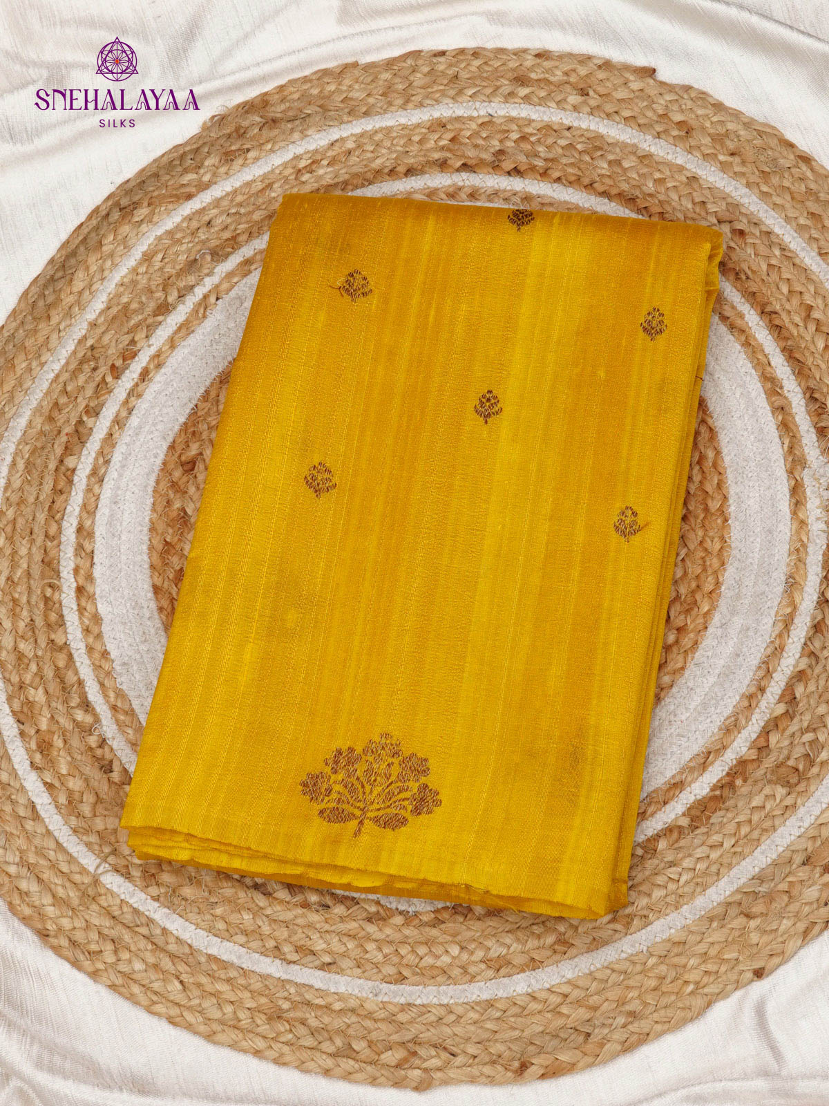 Mango Yellow Banaras Raw Silk Saree