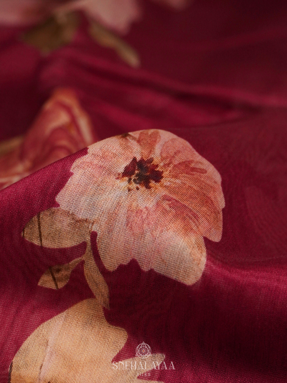 Maroon Chanderi Saree