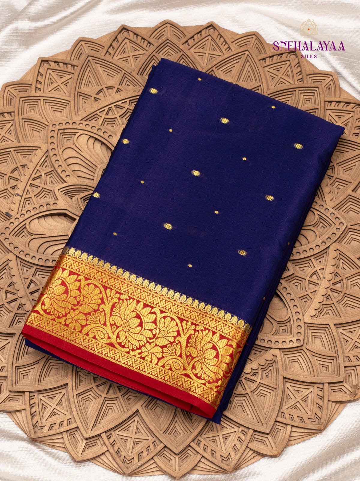 Navy Blue Mysore Silk Saree
