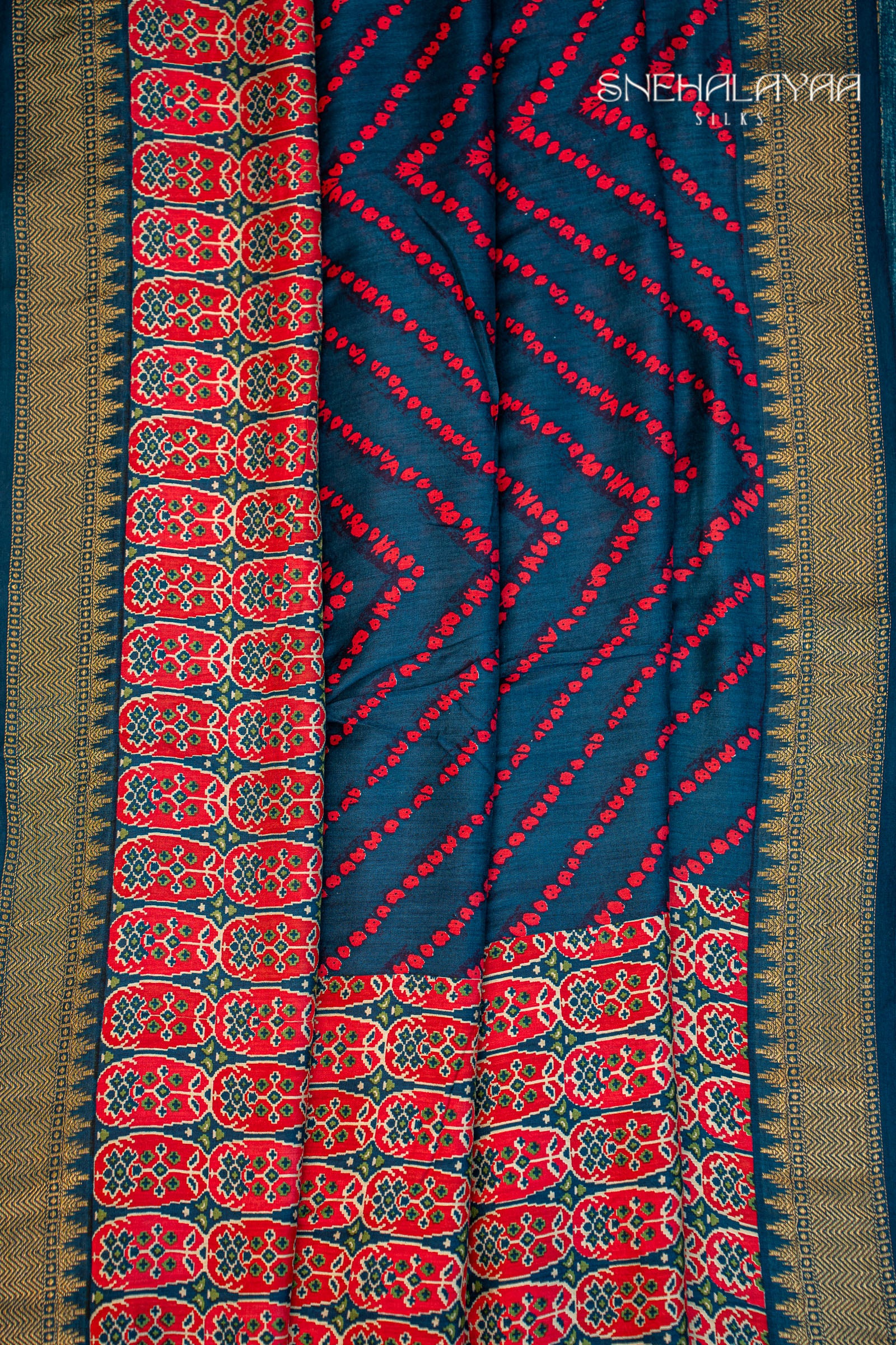 Aegean Blue Chanderi Saree