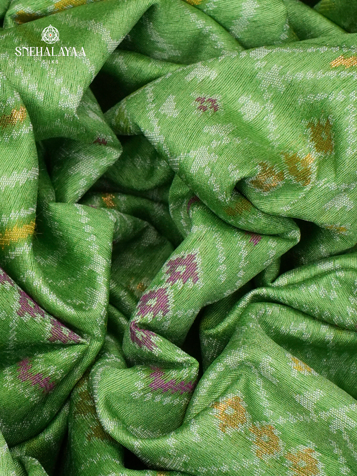 Pista Green Ikat Saree