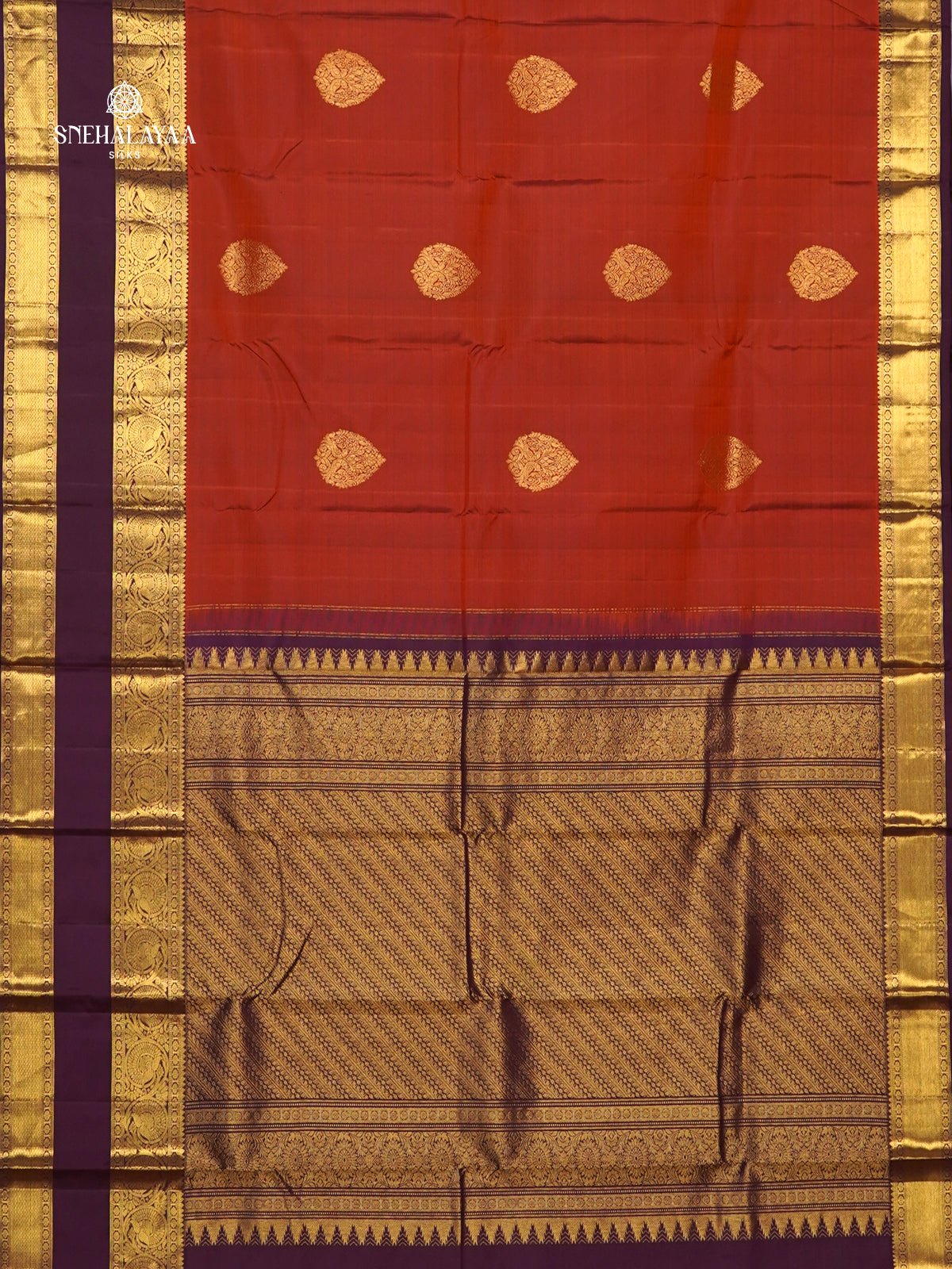 Orange Kanjivaram Silk Saree