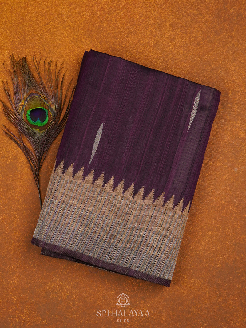 Purple Munga Tussar Saree