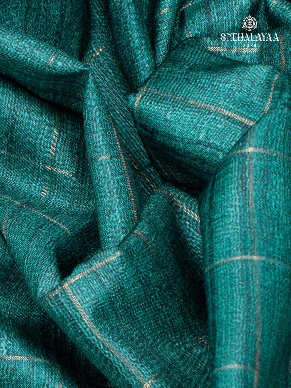 Teal Blue Jute Saree