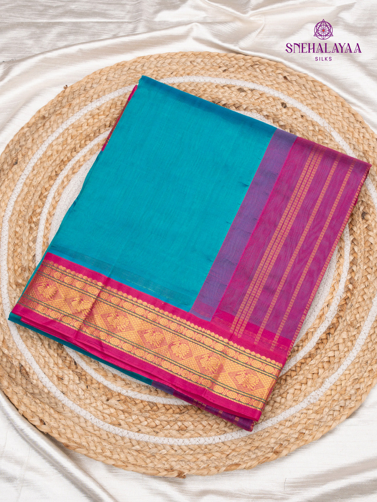 Blue Kanchi Silk Cotton Saree