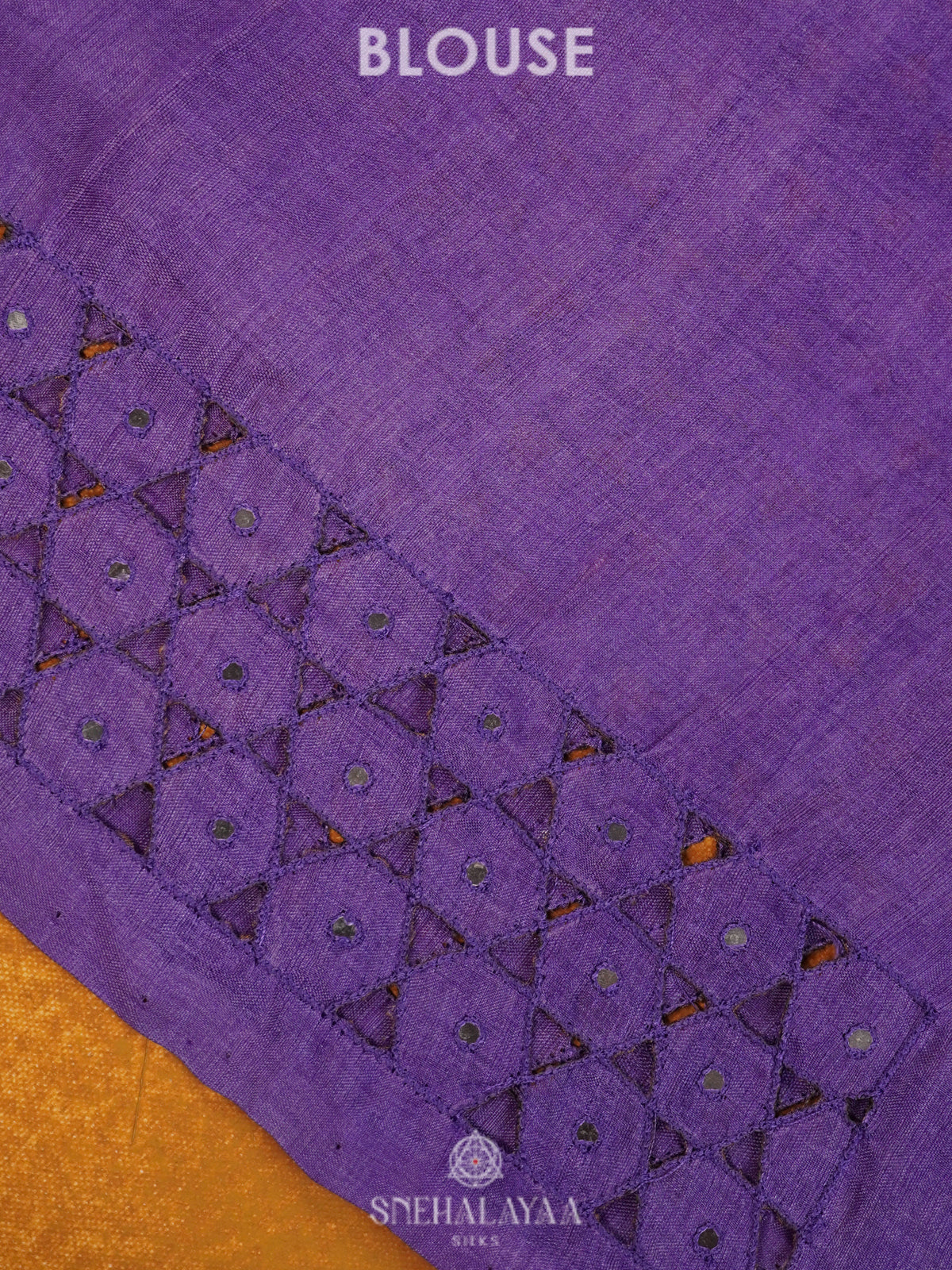Purple Tussar Embroidery Saree