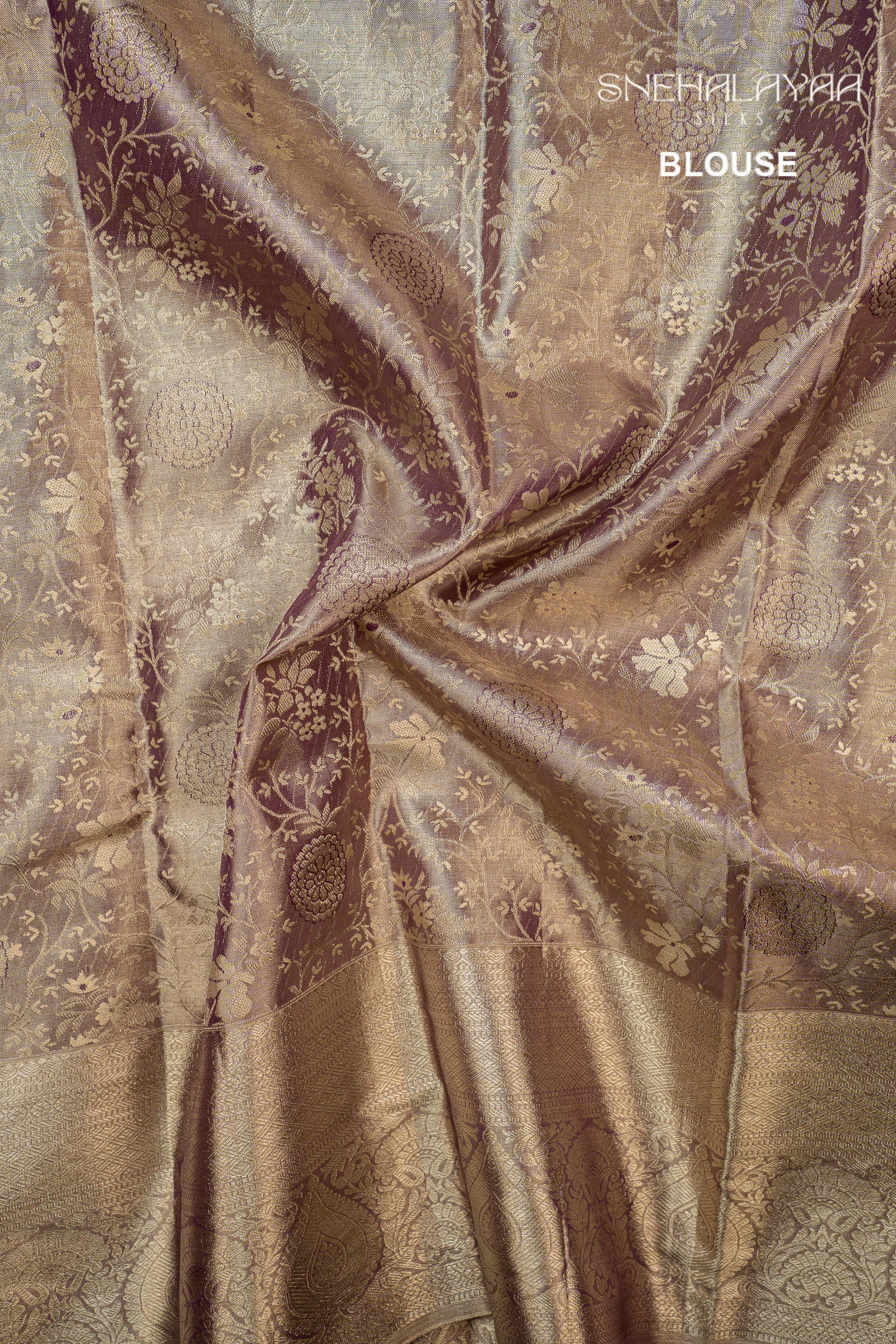 Plum Purple Kancheevaram Tissue Silk Saree