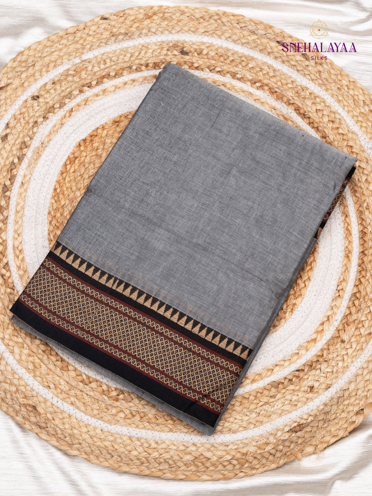 Grey Narayanpet Cotton Saree