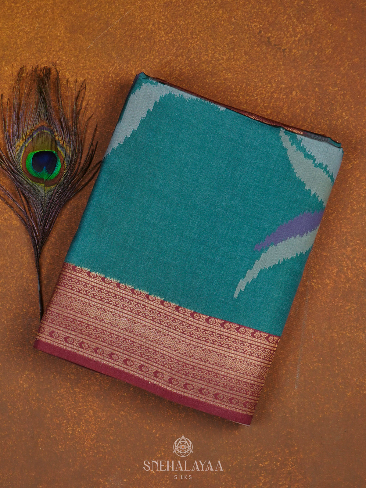 Teal Green Jute Saree