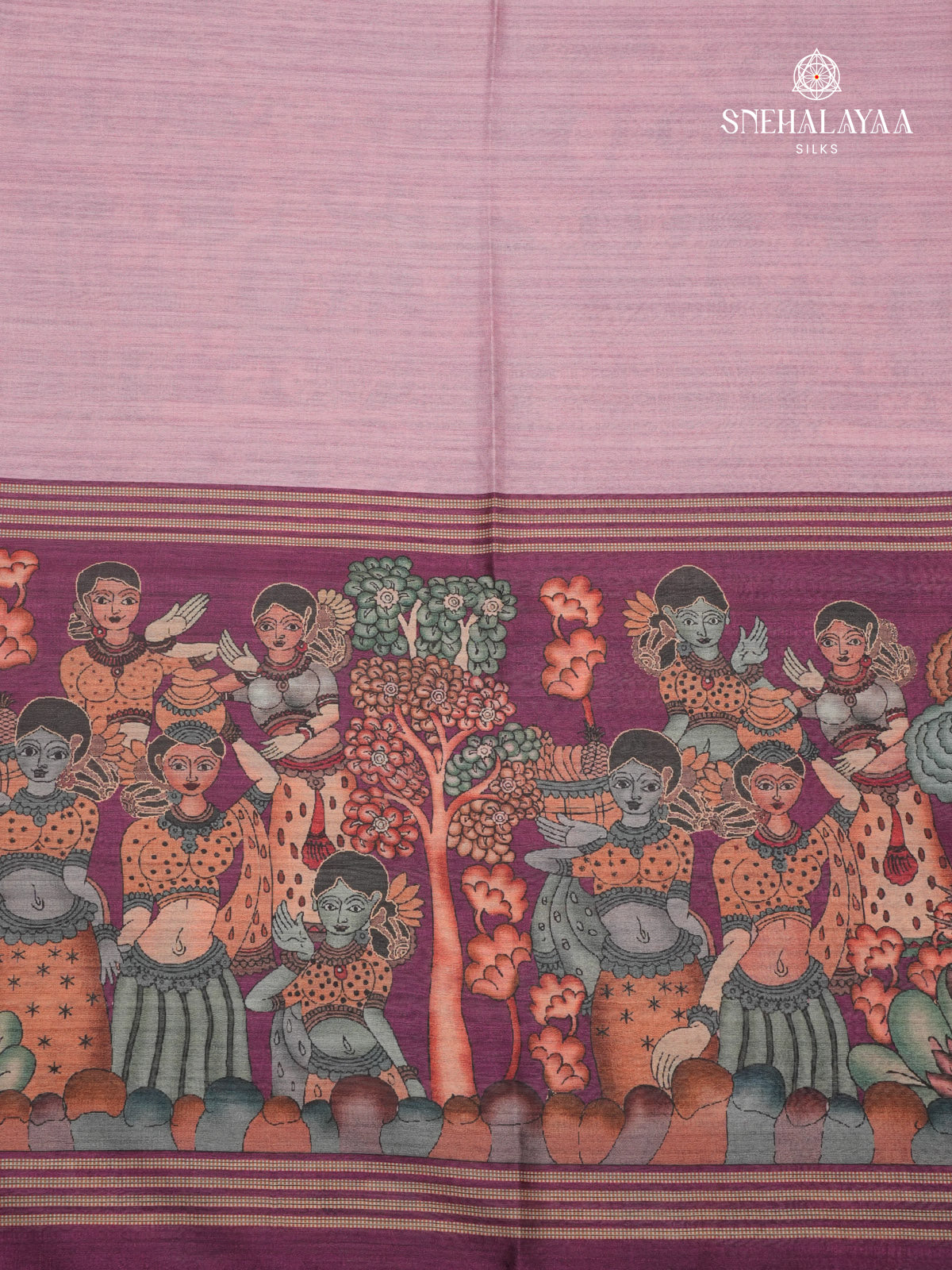 Lavender Kalamkari Tussar Saree