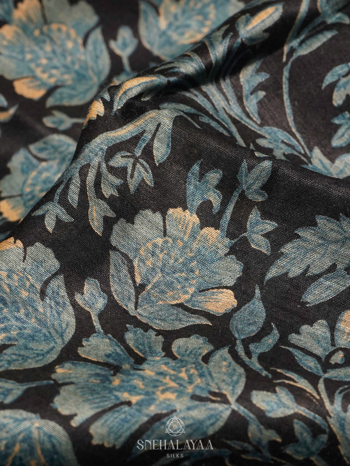 Black Munga Tussar Saree