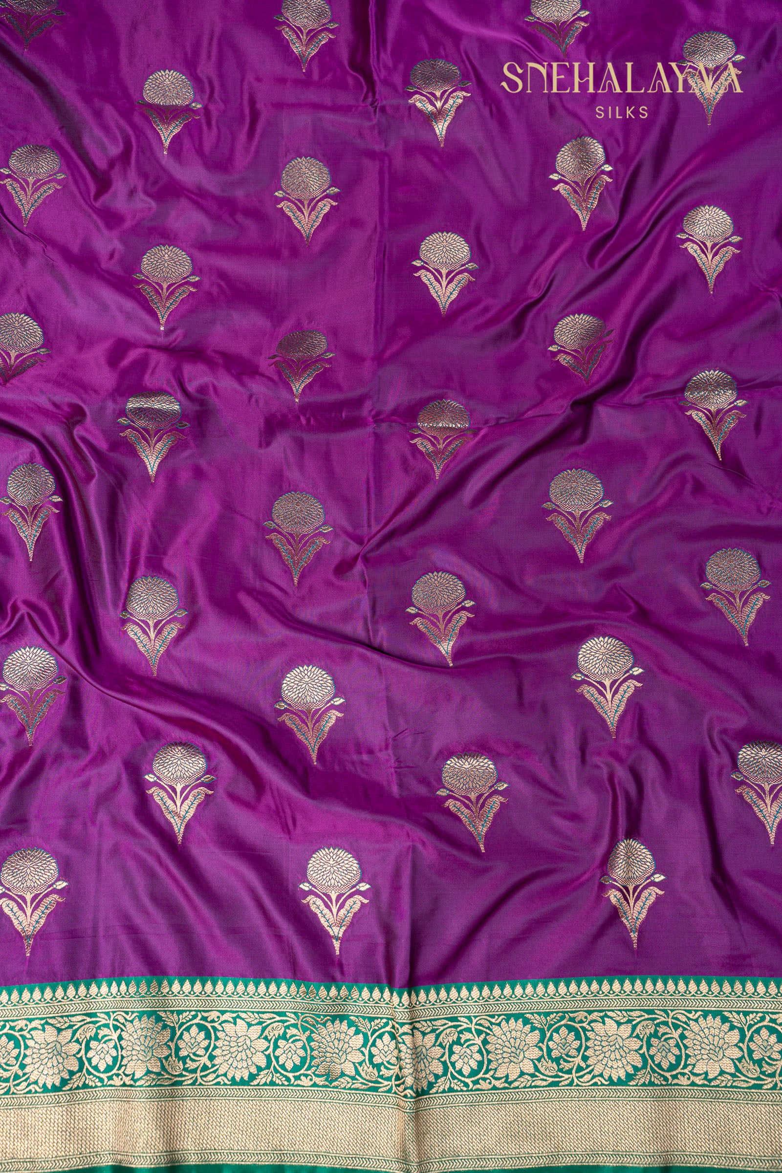 Violet Banaras Silk Saree