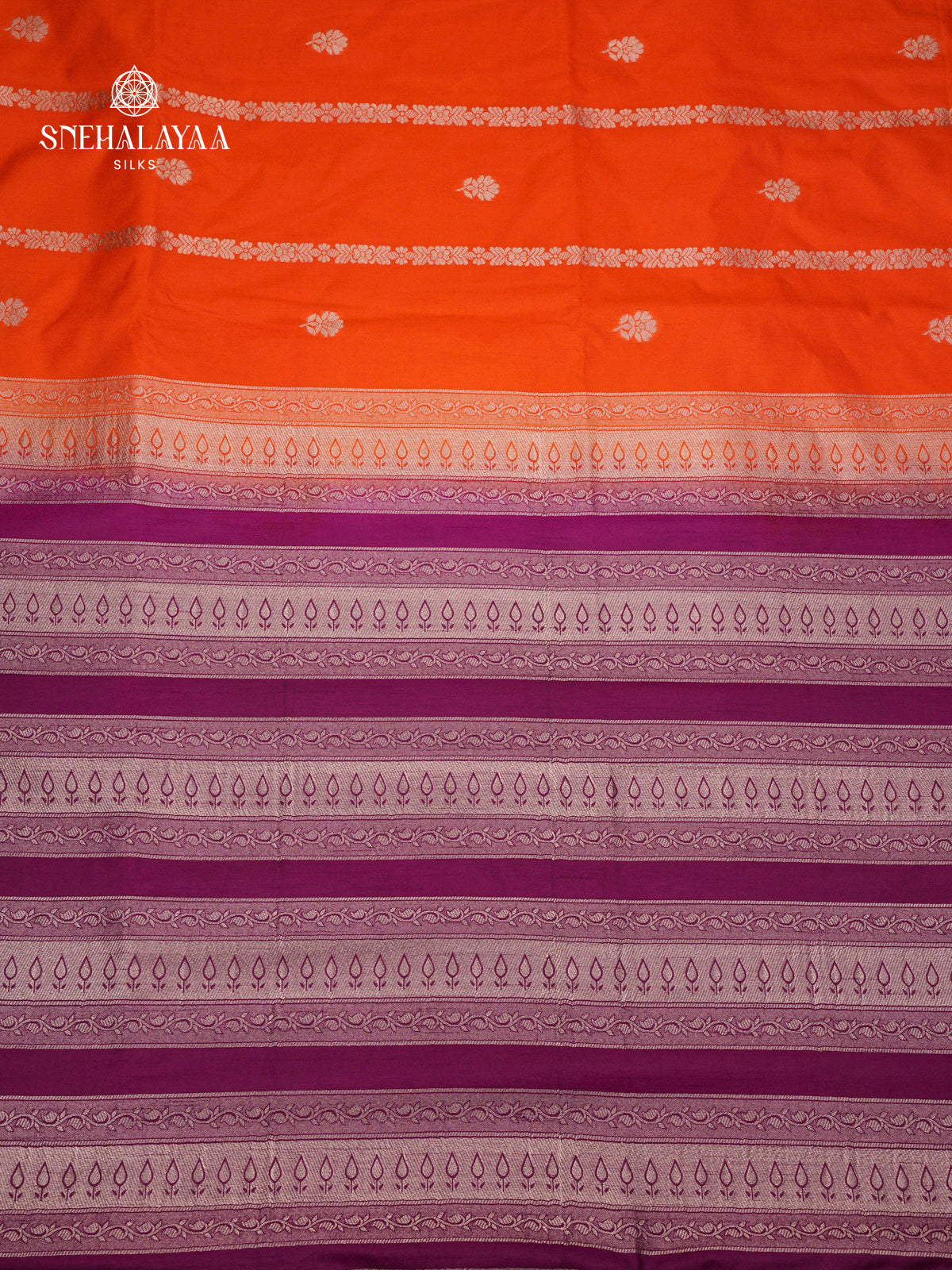 Orange Banarasi Dola Silk Saree