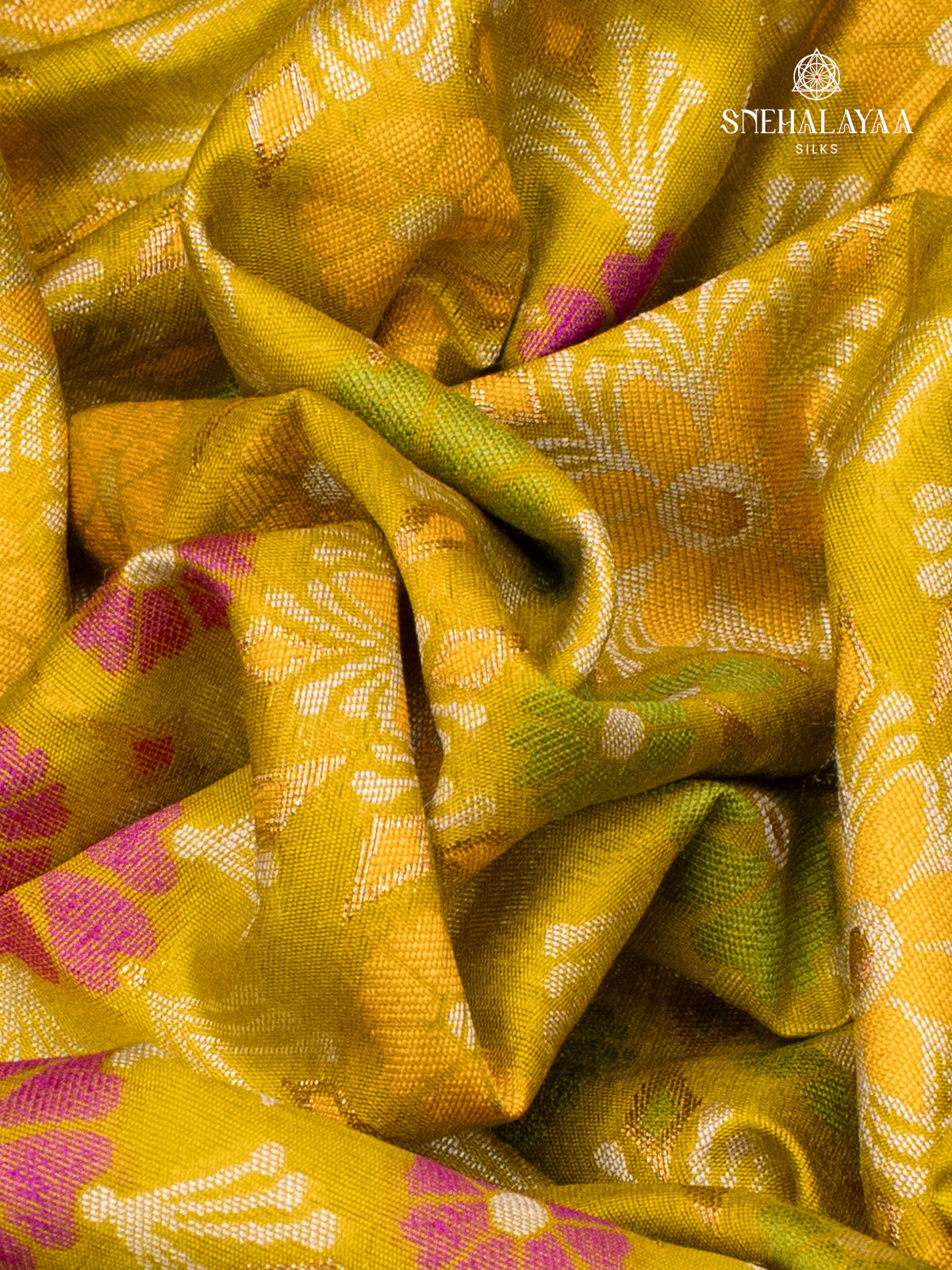 Yellow Ikat Silk Saree