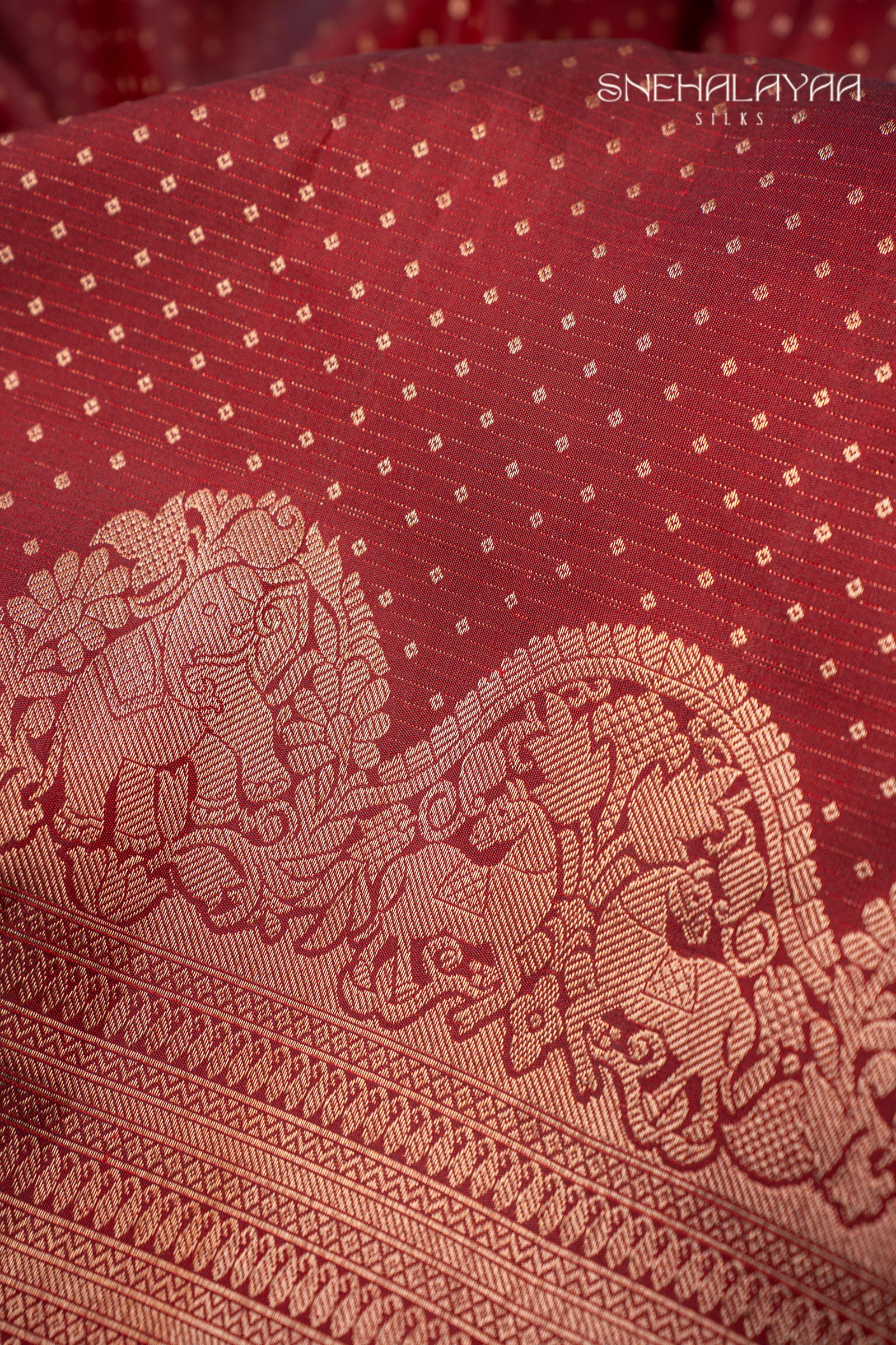 Maroon Kancheevaram Silk Saree