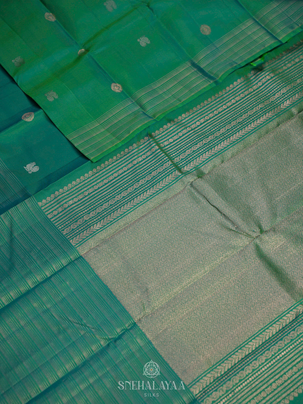 Seafoam Green Kanjivaram Silk Saree
