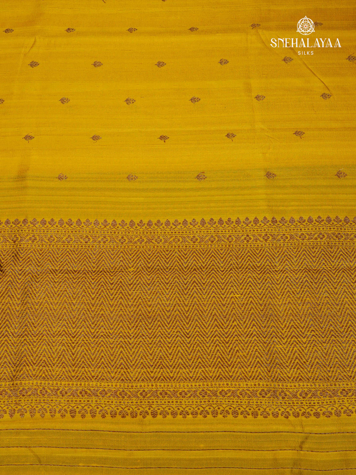 Mango Yellow Banaras Raw Silk Saree
