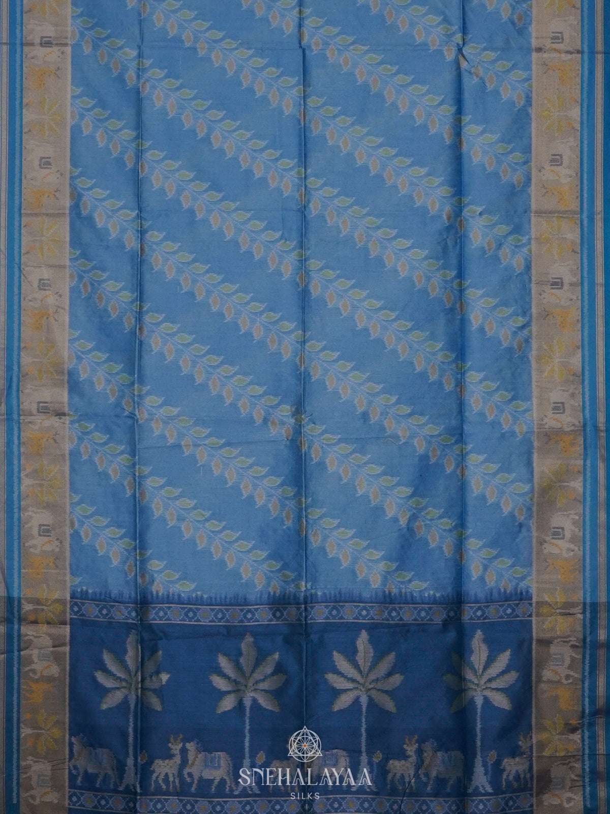 Pale Blue Tussar Saree