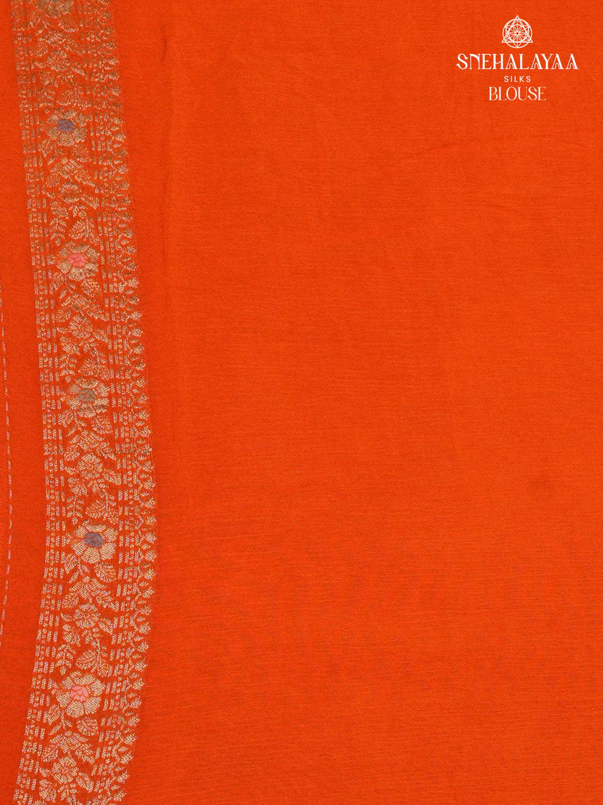 Orange Banaras Silk Saree
