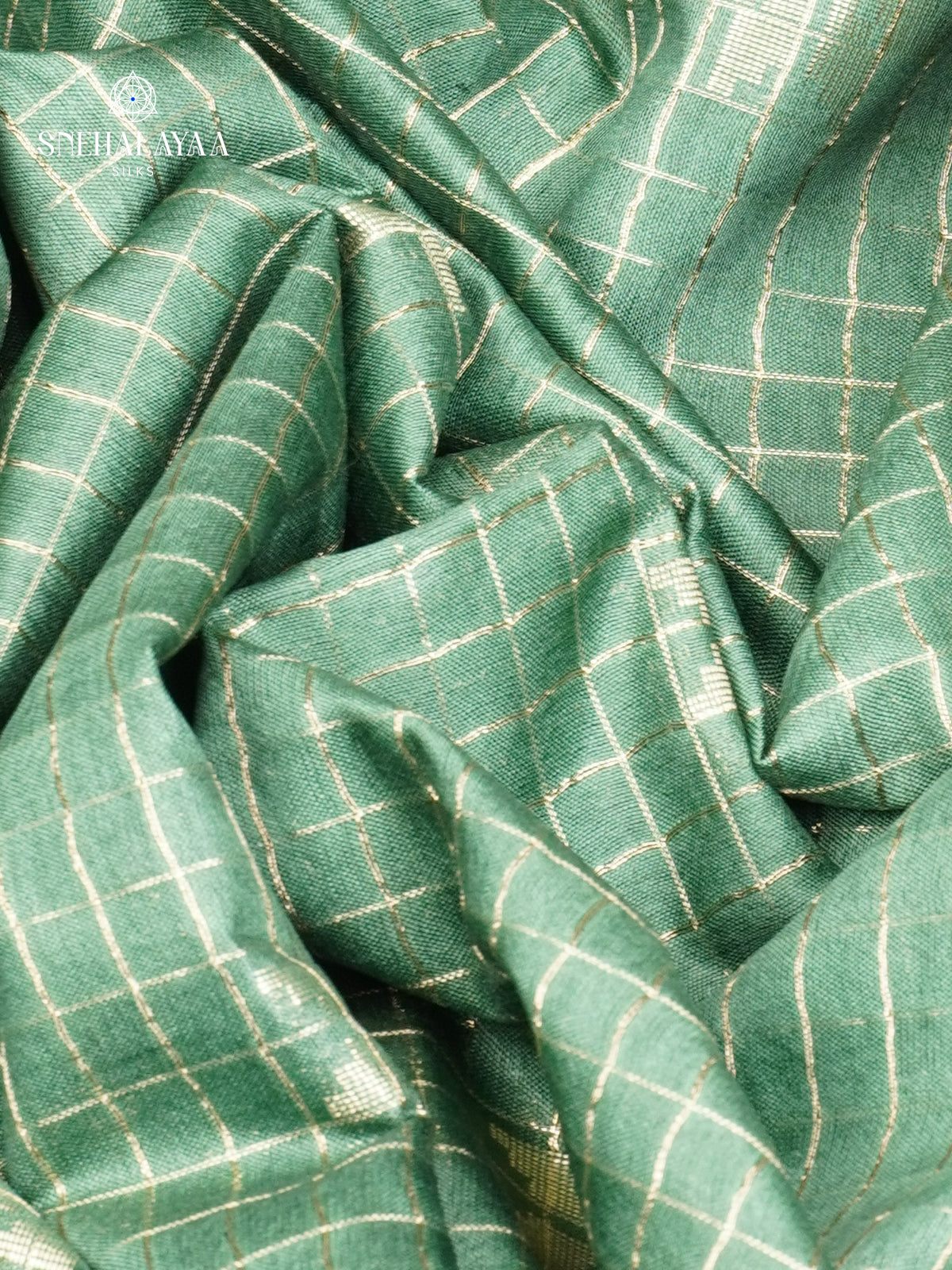 Forest Green Tussar Saree