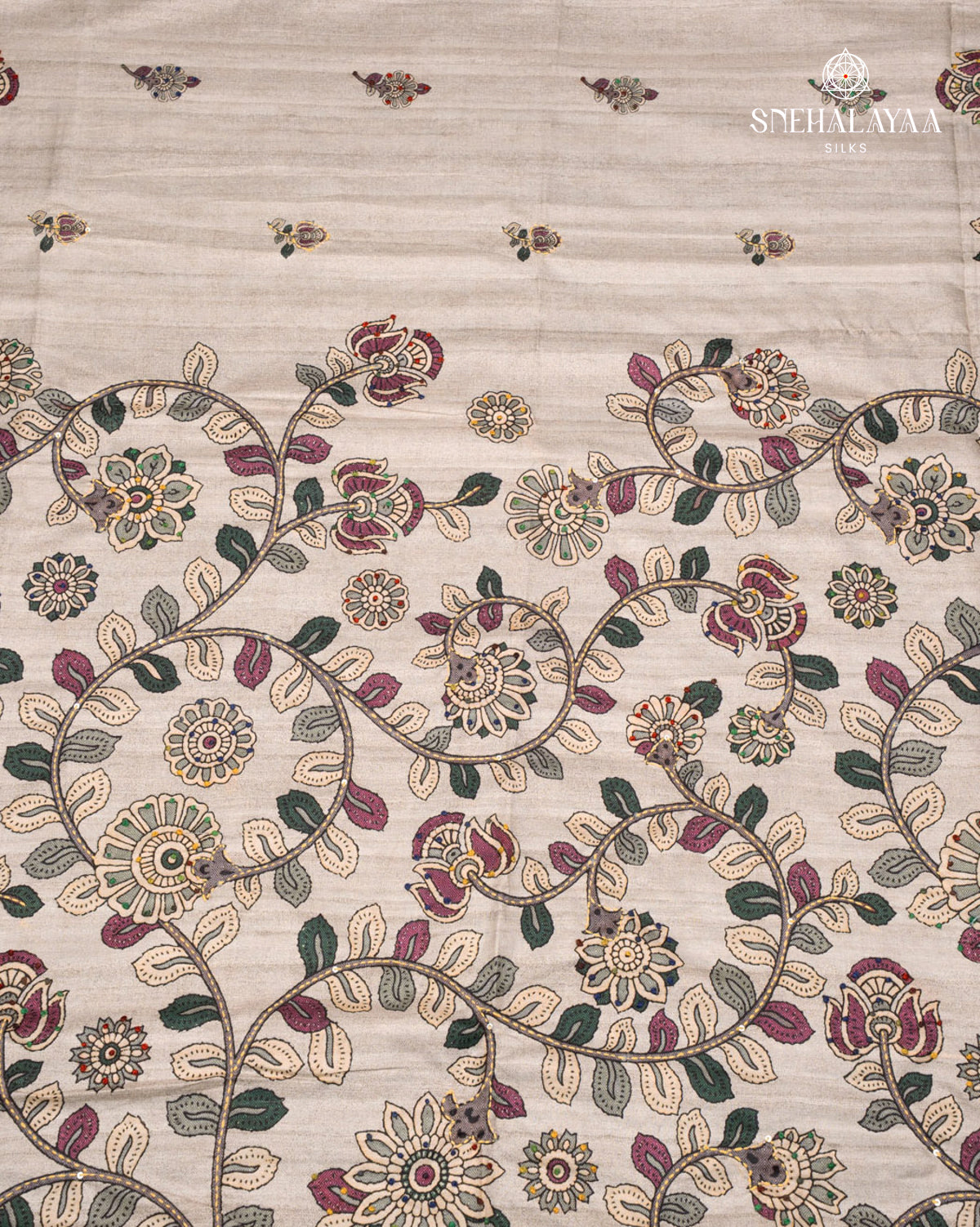 Pastel Brown Tussar Saree