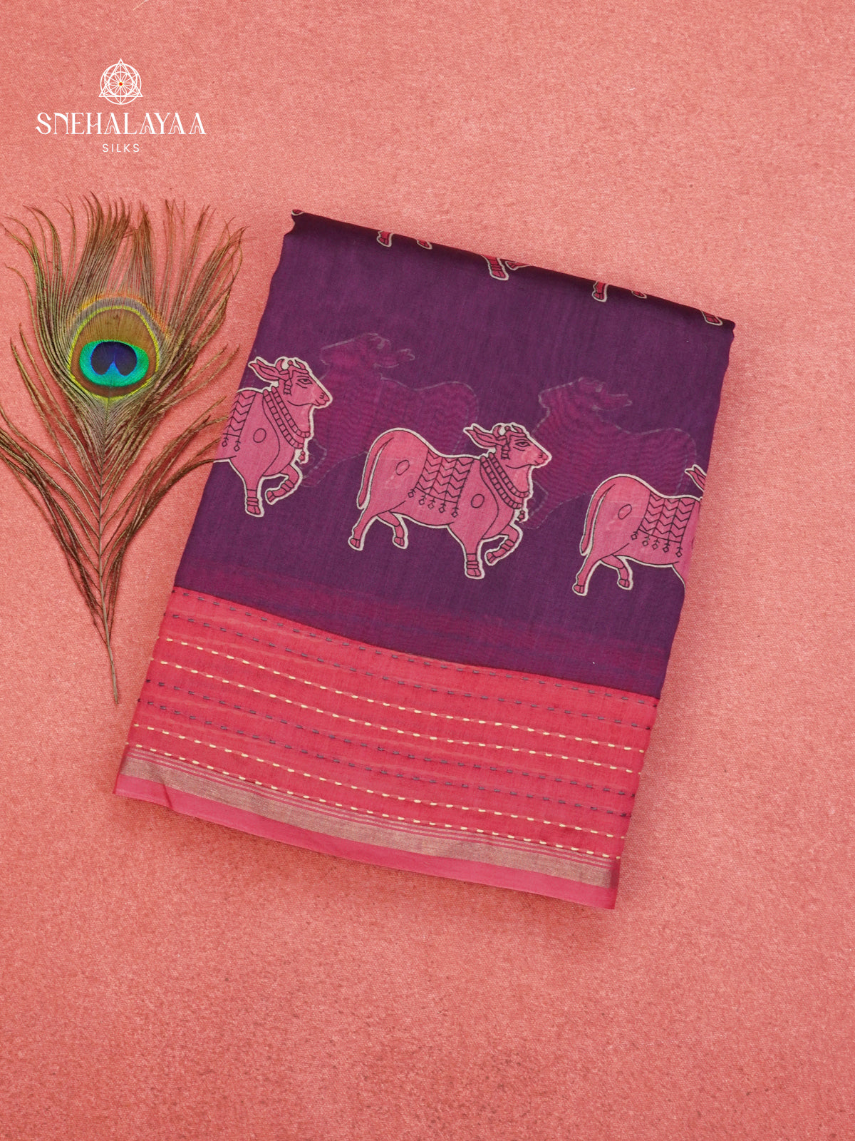 Purple Chanderi Saree