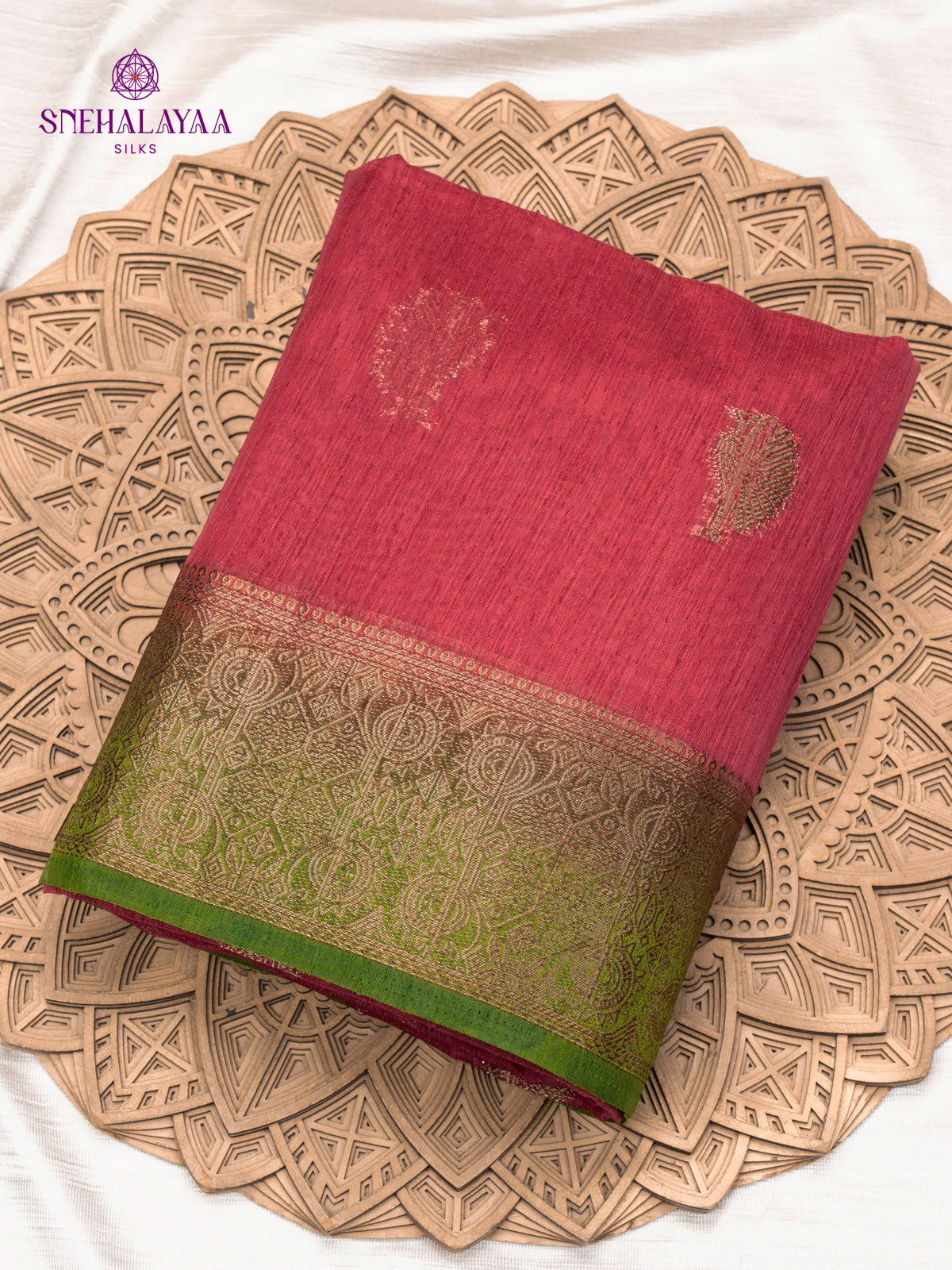 Pink Banaras Jute Saree