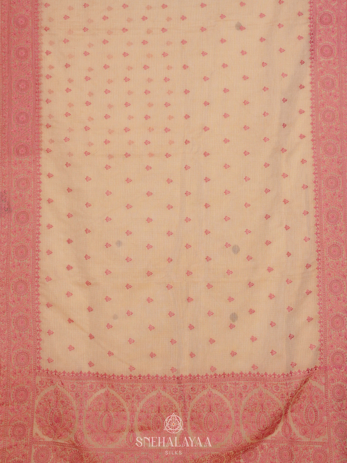 White Kota Embroidery Saree