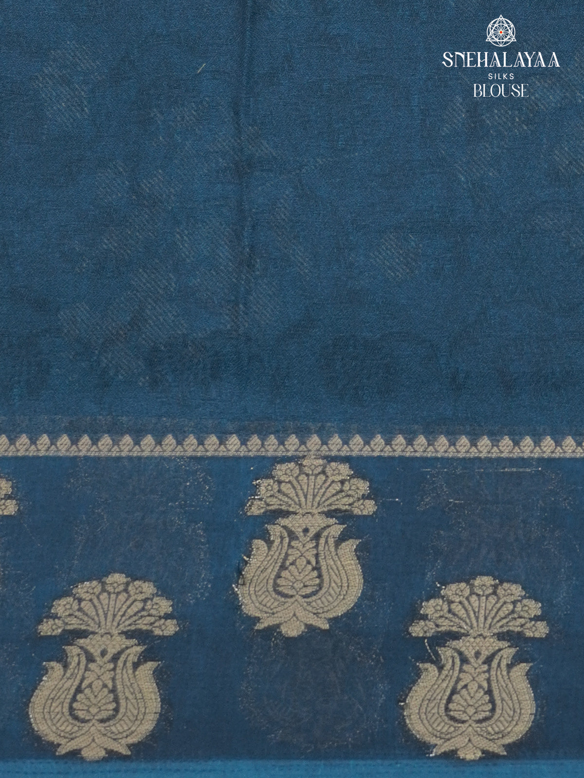 Navy Blue Printed Matka Saree