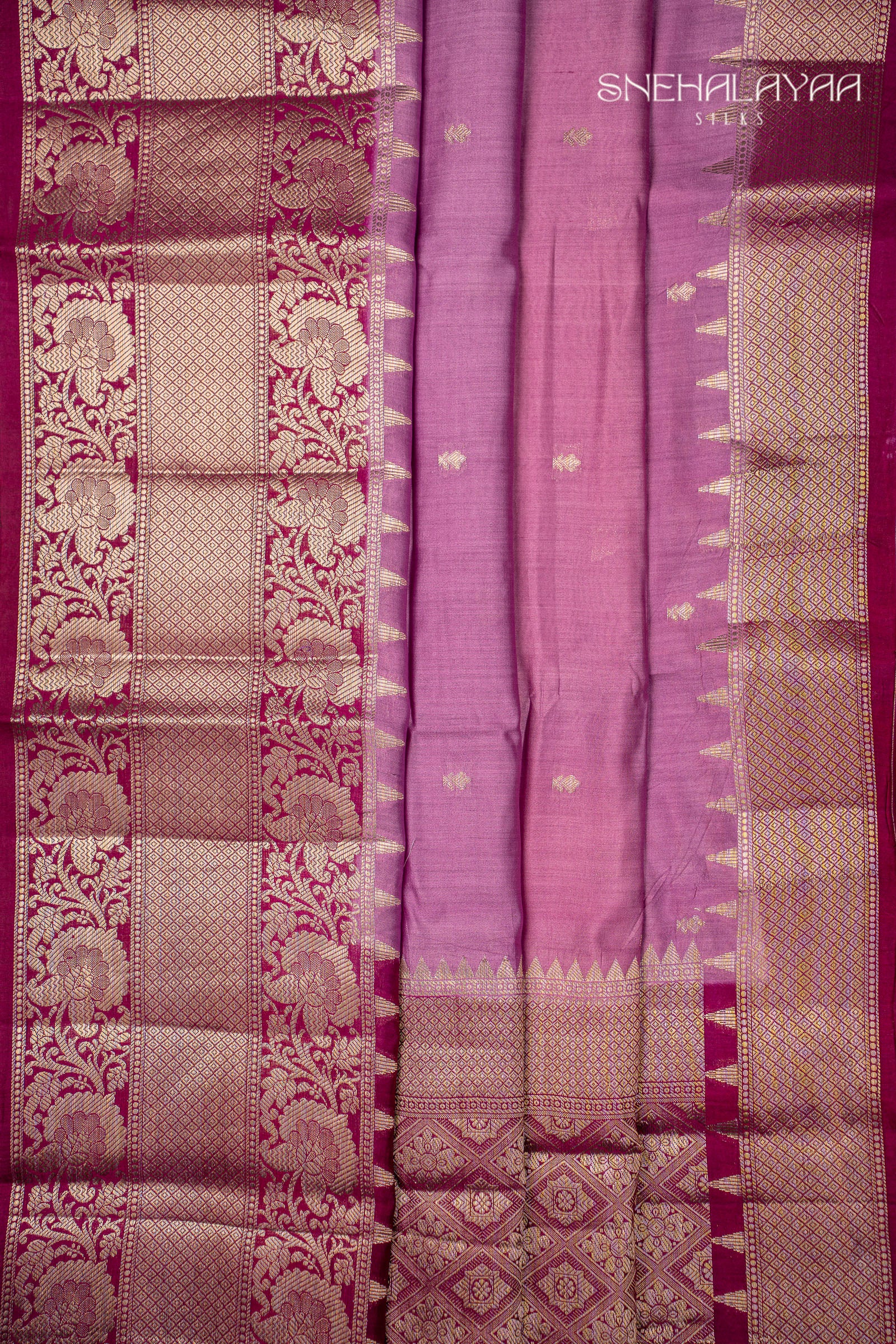 Lavender Banaras Dupion Silk Saree