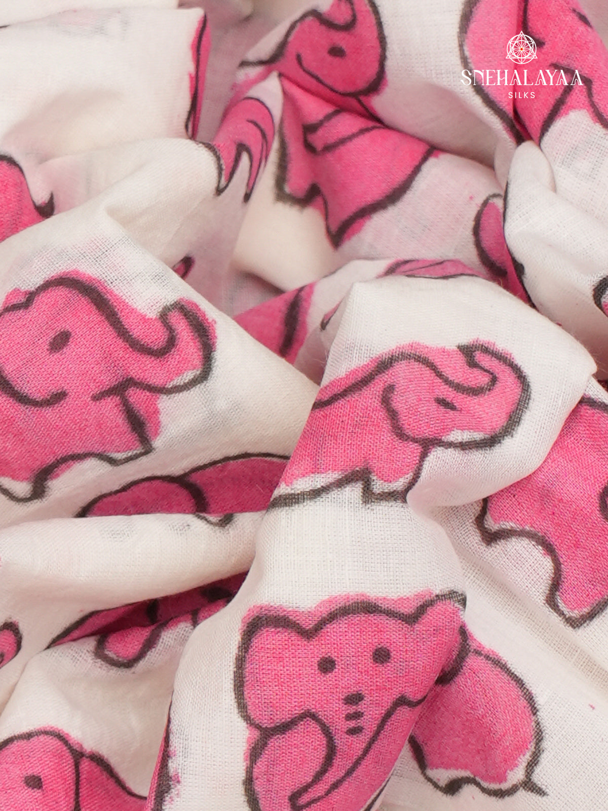 White Jaipur Cotton Saree