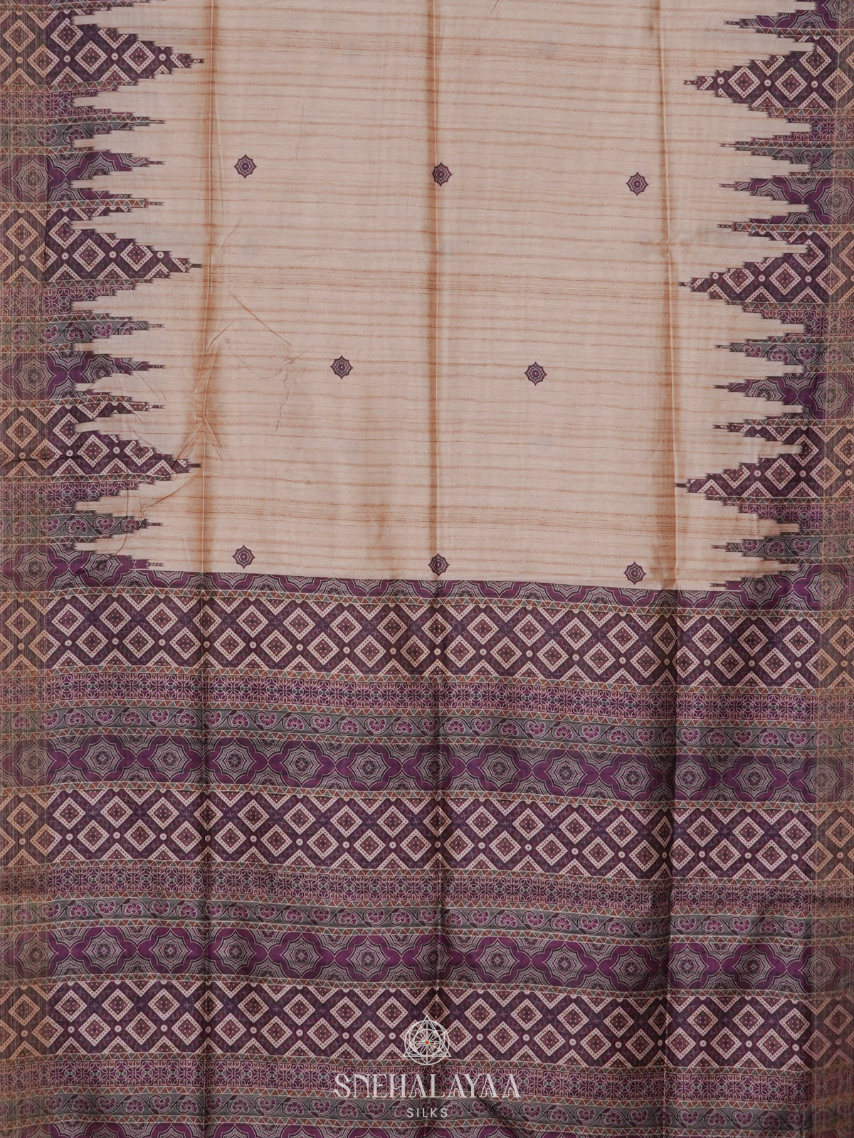 Beige Tussar Saree