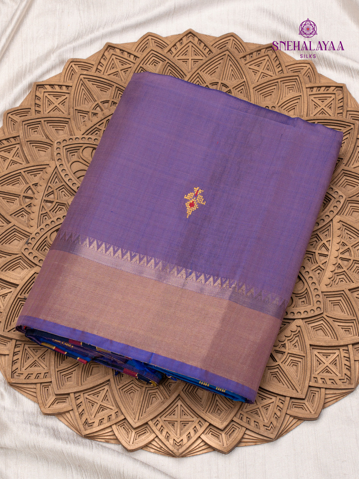 Blue Katan Silk Saree