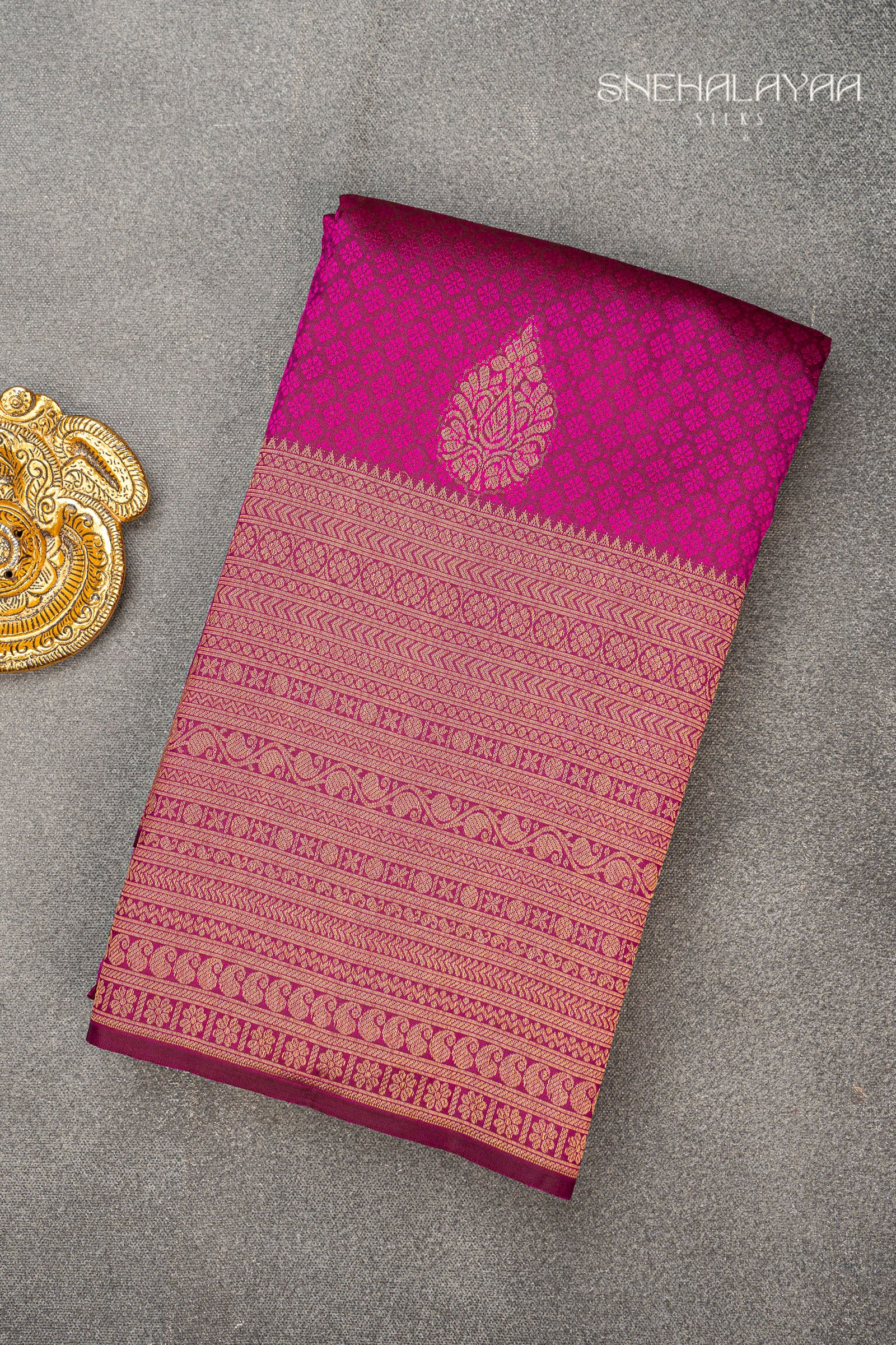 Magenta Kancheevaram Silk Saree