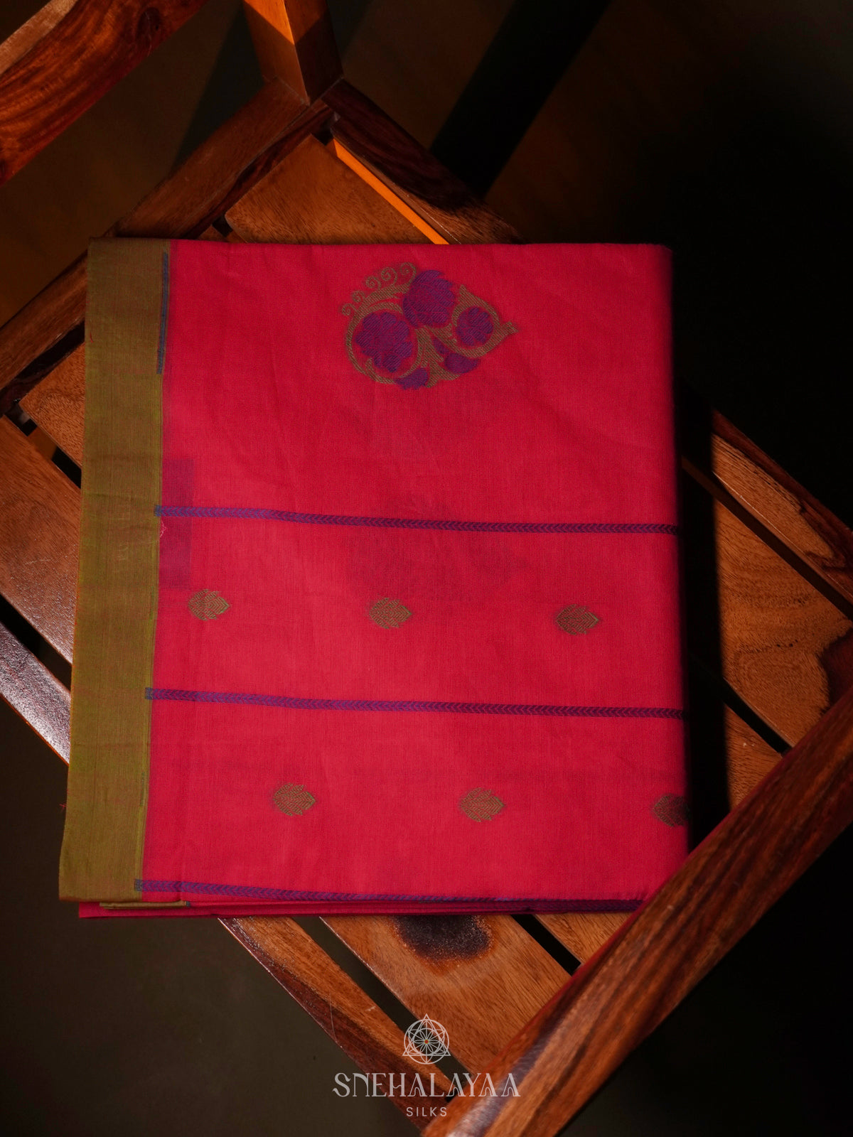 Pink Handloom Cotton Saree